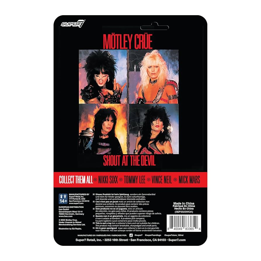【新品】Super7 モトリークルー フィギュア 4体セット Amazon.com: Super7 Motley Crue Vince Neil (Shout at The